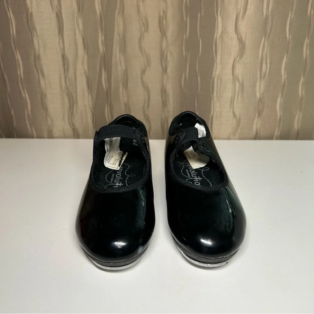 🌺 Revolution Dance Toddler Girl's 12.5 Black Patent Buckle Tap
